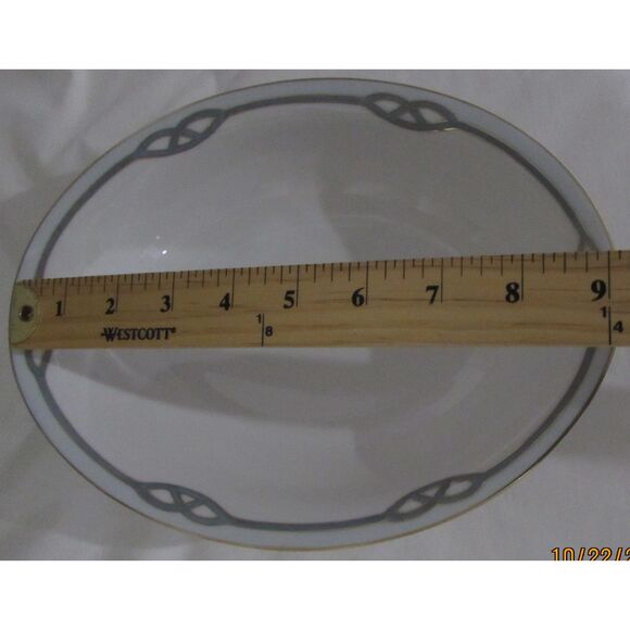 Nippon Meito hand painted China set of 2 oval serving bowls gold trim Helena - Picture 4 of 7